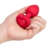 Вибро-пробка Vibrating Heart Shape Jewel Plug M-L