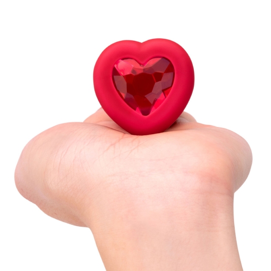 Вибро-пробка Vibrating Heart Shape Jewel Plug M-L